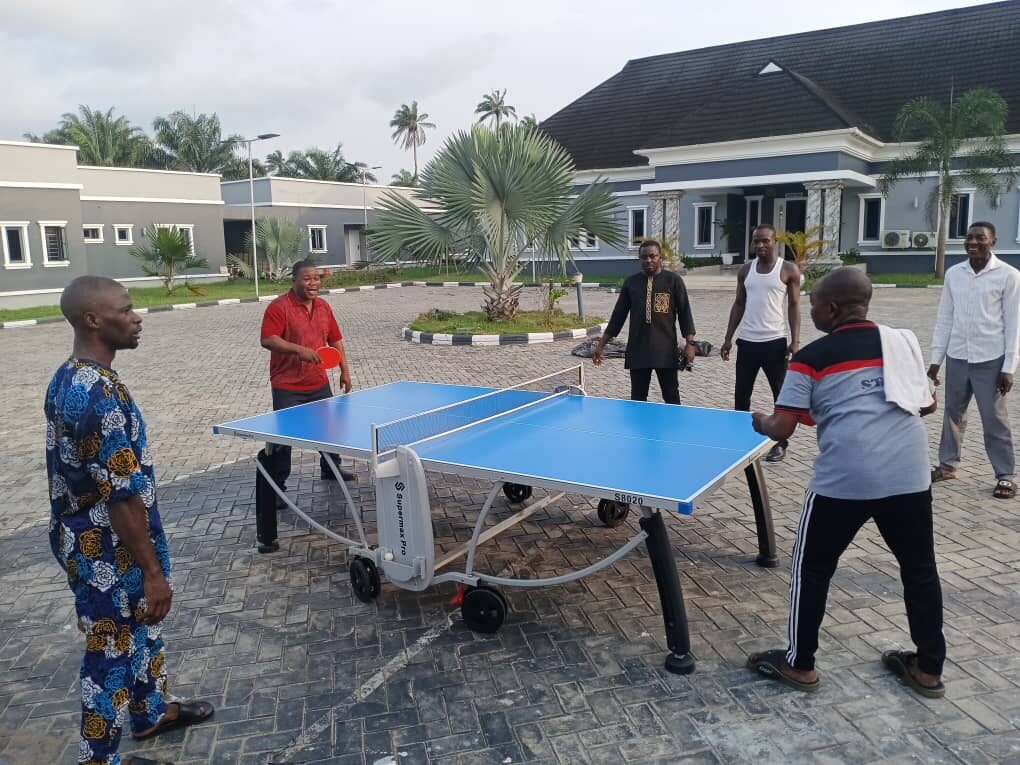 A moment to relax, play and refresh on the training ground.